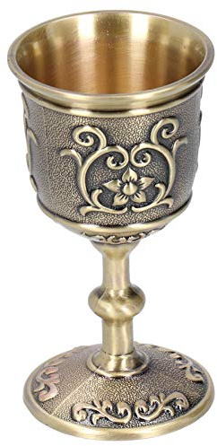 Wine Glass, Embossed Decorative Exquisite King's Royal Chalice Cup, for Wine Whiskey(Large)