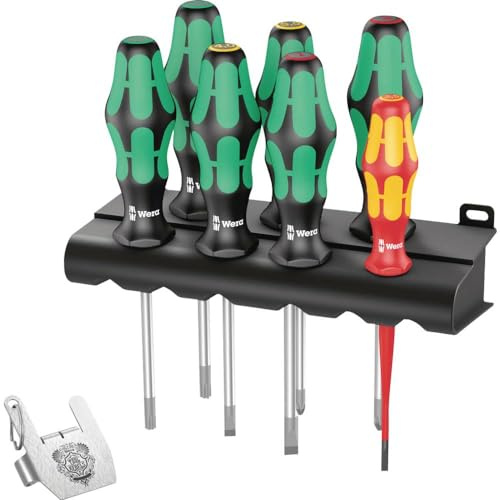 Wera Kraftform/7 Heavy Metal 1 VDE Schraubendreher-Set 8teilig Kreuzschlitz Phillips, Schlitz, TORX