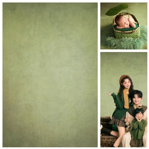 WaW Fotohintergrund Salbei Grün 1,5x2,2 m für Kinder Portrait Fotostudio | Dicker, waschbarer Stoff mit Stangentasche, gebürstete, reflexionsfreie Oberfläche. Ideal für Kinder- und Erwachsenenporträts