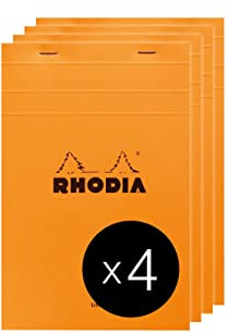 Rhodia 15600C 4 Blöcke Giant Pad N.15 A5 150 Blatt liniert mit Rand Orange