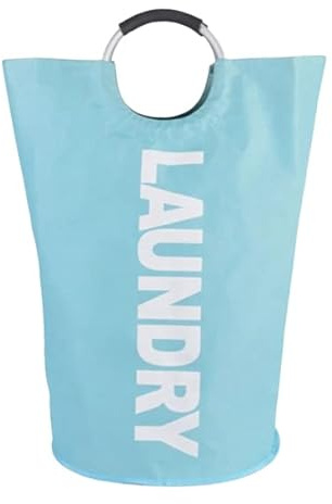 Oceanevo® 90L Collapsible Laundry Basket, Laundry Bag, Freestanding Tall Clothes Hamper, Foldable Washing Basket (Duck Egg)