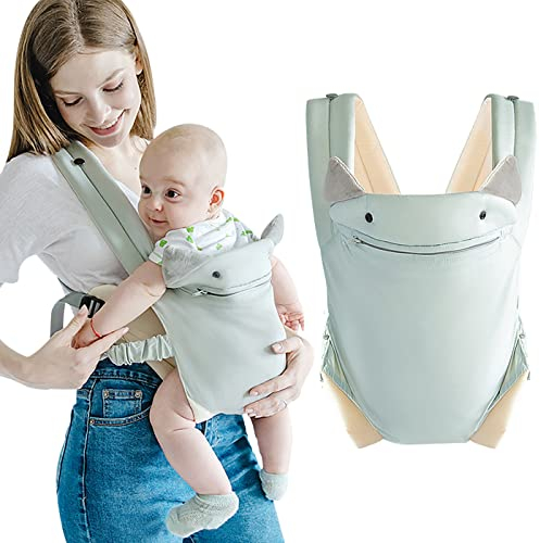 SERAPHY 4-in-1 Babytrage für Neugeborene ab Geburt, Ergonomische Atmungsaktiv Leicht Babytragetuch für Säuglinge und Kleinkinder von 4-15KG - Blau