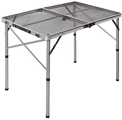 REDCAMP Folding Portable Grill Table for Camping, Outdoor Cooking, Silver