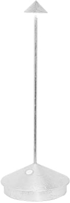 Zafferano, Pina Pro Lampe mit Silberfarbenes Blatt, Wiederaufladbar und Kabellos mit Touch Control, Geeignet für den Innenbereich, Dimmer, 2700 K, Höhe 29 cm