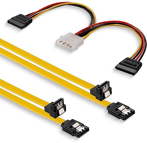 Sonero® SATA III 6Gb/s Datenkabel-Set, 2x 0,50m, gewinkelt + 2x 0,50m, gelb