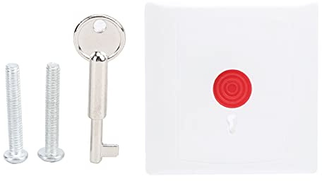 Ring Alarm Panic Button, Résistance Aux Hautes Températures SOS Bouton d'alarme d'urgence, Interrupteur de Propriété d'accès de Porte Intelligent Filaire 250 V avec Clé