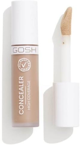 GOSH Concealer High Coverage 006 Honey I Hohe Deckkraft I Flüssig Concealer zum Abdecken von Augenringen, Rötungen & Unreinheiten für empfindliche Haut I langanhaltend & Vegan I Pickel-Abdeckstift
