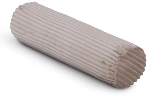 Bestlivings Nackenrolle XXL (70x20cm) - Hellbraun - Cord Optik, kuschelig weicher Bezug mit Reißverschluss - Kissen 1000gr - Öko Tex - Nackenkissen Sofakissen