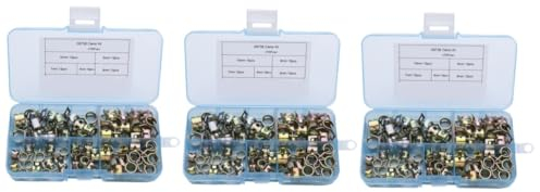 Angoily 3 Sätze Federklammern-set M8 M10 Wasserklemme Federklammerverschluss Schlauchschellen Einstellbare Zahnradklemme Für 75 Stück * 3