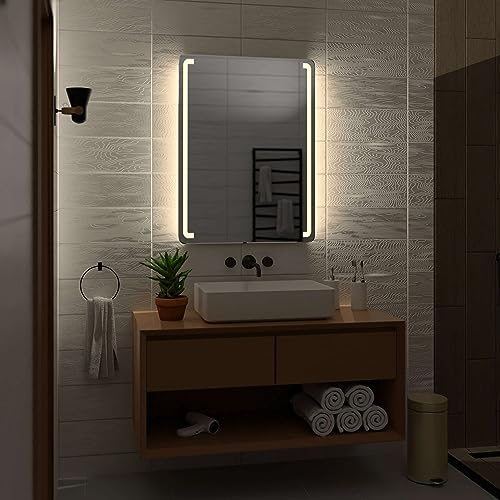 Alasta Oslo Badezimmer Spiegel mit Beleuchtung 80x200 cm NeutralWeiß LED Badspiegel Wandspiegel Badezimmerspiegel mit Beleuchtung Spiegel mit Licht Rechteckspiegel