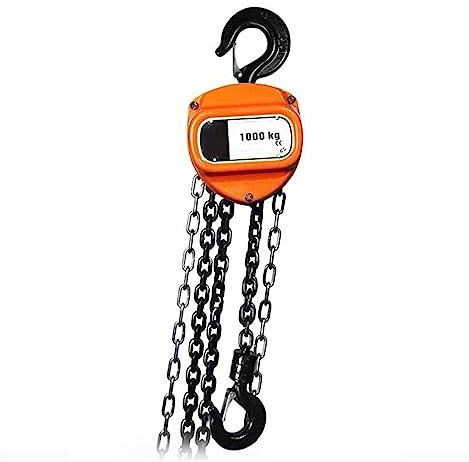 Palan électrique à chaîne Palan à chaîne, petite grue à chaîne inversée manuelle de 1 tonne soulevant 3/6 mètres soulevant des outils de levage de bloc de levier manuel portable pour remorques de bate