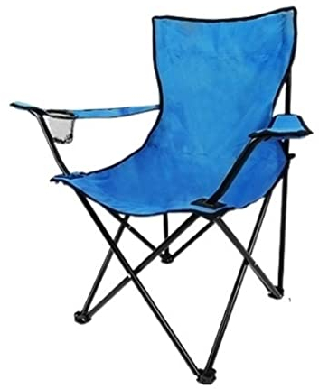 CRBUDY Campingstuhl, zusammenklappbar, gepolsterter Liegestuhl, Rückstuhl, Strandstuhl, Angelstuhl, tragbarer Lounge-Stuhl, Outdoor-Sessel mit Getränkehalter, Klappstuhl (Farbe: