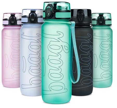 Baagl Kinder Trinkflasche, Auslaufsichere Wasserflasche 800ml, Schule und Sport Flasche für Jungen, Mädchen, Vielseitige und Praktische Flasche mit verschließbarem Deckel (Green)