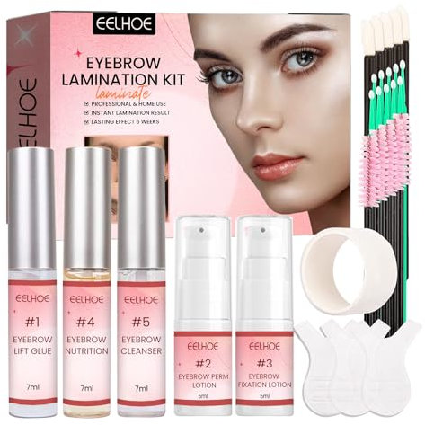 Brow Lift Kit Sourcil, Kit Brow Lift Sourcils, Kit Rehaussement de Cils, Browlift Sourcil, Rehaussement Cils Semi-Permanent DIY Brow Lamination Set Pour La Maison, Durée de 6-8 Semaines