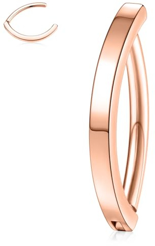 AROWRO 14 G navelpiercing kirurgiskt stål klicker piercing navelring navelring navelpiercing navelring omvänd böjd navel skivstång smycken kroppssmycken, 14G 10mm, Titan, Ingen ädelsten