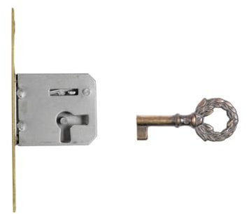 Holzando Möbelschloss Einsteckschloss mit Schlüssel 02.4014 Rechts - Dornmaß 25mm - Halmlänge 22mm