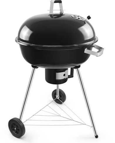 kisidus Barbecue a Carbone con coperchio e ruote Griglia BBQ carbonella per balcone da campeggio [L]