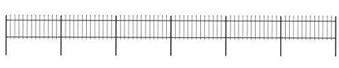 Gartenzaun mit Speerspitzen, ShGaxin Sichtschutz Zaun, ZaunsichtschutzB, Steckzaun, Garten Zaun,Teichzaun, Zaunelemente, Garden Fence, Stahl 10,2 x 0,8 m Schwarz