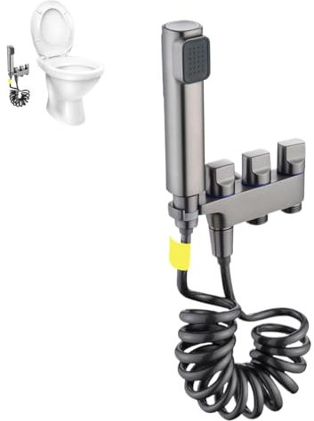 Bidet Sprayer, Toilet Sprayer, Stainless Steel, Water Pressure, Bathroom Bidet, Stainless Steel Multifunctional, Easy Install Adjustable,Water Pressure Water Spray For Personal Hygiene, Cloth Diaper