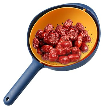 Cuenco para Lavar Arroz, Cesta para Lavar Verduras | Cuenco colador de gran capacidad con doble capa,Colador de fregadero que ahorra espacio, cesta coladora portátil para frutas, granos, patatas, frij