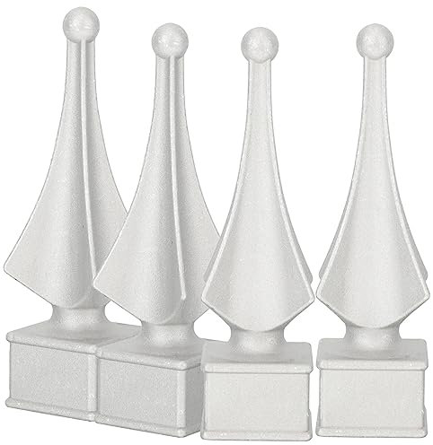 jojofuny 4stücke Zaunpfostenkappen Aus Aluminiumlegierung Verzinkte Quadratische Zaunspitzen Langlebige Outdoor Zaun-dekoration Einfache Montage Ersatz Für Garten Hausgeländer