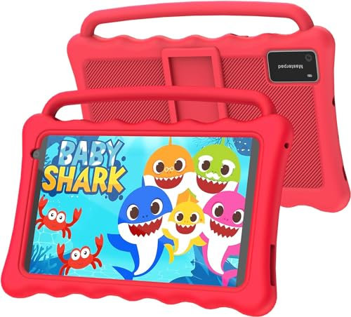 BYYBUO Kids Tablet 7 inch Android 12 Tablet for Kids 2GB+32GB Bluetooth WiFi Dual Camera (Red)