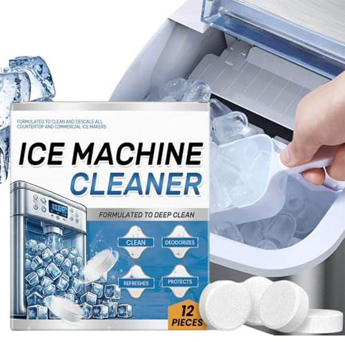Ice Machine Cleaner Maker Descaler,Machine Cleaner Deep Clean,Washing Tablets,Cleaning Table-ts,12 Clean Tabl-ets for Ice Makers,Descaling Table-ts,Descaler Tab-lets,Limescale Remover