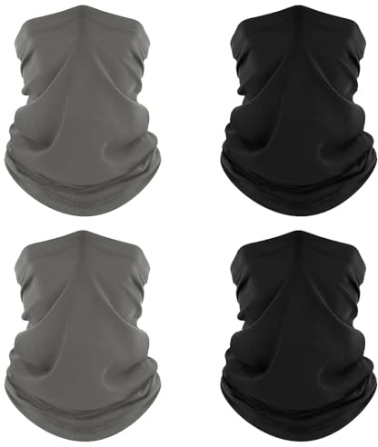 4 Stück Multifunktionstuch Schlauchschal, Elastiche Atmungsaktiv Halstuch, Sonnenschutz Halstuch für Herren Damen, Schützen vor Staub Wind, für Outdoor Radfahren Motorrad Wandern