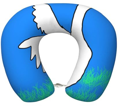 Comfortable White Goose Spread its Wings Travel Neck Pillow Convenient Soft and Elastic Suitable for Travel Airplane Office