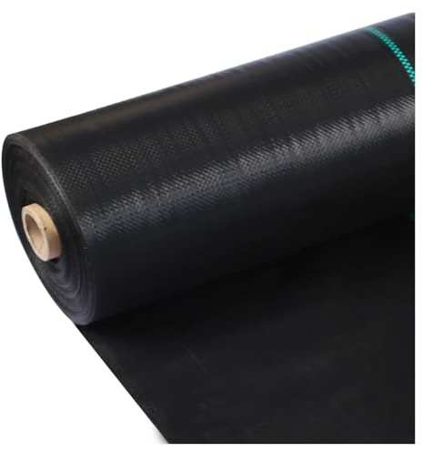 DIWAL Telo Pacciamatura Rotolo Tessuto Geotessile Barriera Erbacce Resistente UV Copertura Terreno per Giardino, Orto, Prato, Terrazze, Vialetti, Aiuole(1m x 200m)