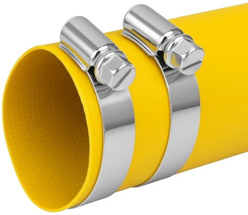 25mm Diameter Layflat Discharge Hose Pipe Compatible with Submersible Water Pump – Yellow PVC Reinforced with Polyester– Includes 2 Clips 1m