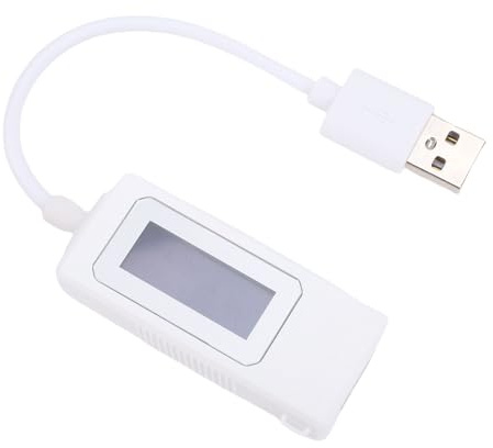 Lazmin112 USB-Multimeter, Intelligenter Speicherfunktion, USB-Kapazitätstester Zum Testen von Ladegeräten und Powerbanks (WHITE)