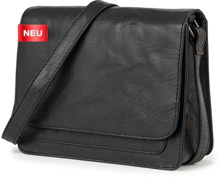 Berliner Bags Handtasche Maria Premium aus Leder für Damen - Schwarz | Mittelgroße Handtasche, Schultertasche, Crossbody Bag, Magnetverschluss, verstellbarer Lederriemen, für Damen