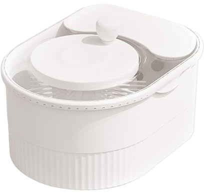 Scrubber per patate, centrifuga per verdure, multiuso, lavaggio insalata per patate, carote, verdure a foglia, 32 x 19 x 15 cm, bianco, rosa, 1200 g, ABS, acciaio inossidabile