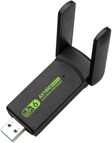 IONZ WiFi 6 AX1800 USB Adapter, Dual Band Wireless Network Dongle | 2.4GHz/5.8GHz, Realtek RTL8832BU Chipset, Built-in Dual Antenna, Windows 11 Compatible USB WiFi & Network Adapter