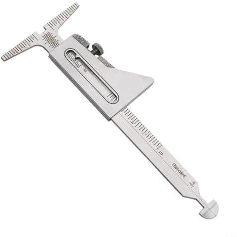 BildeeMait Jauge de tuyau de soudage pour acier inoxydable, niveau de soudure intérieur et épaisseur, pour double système de mesure avec échelle claire, argent