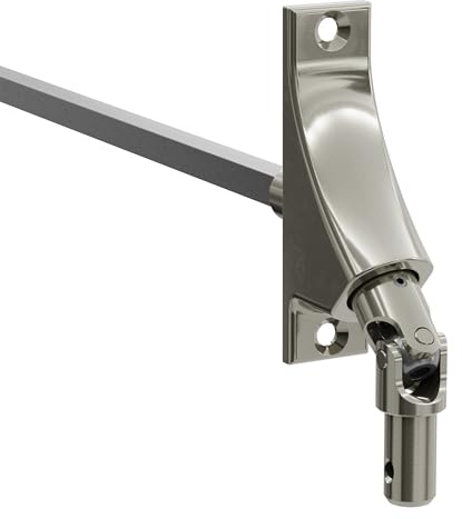 DIWARO.® | Rolladen Gelenklager G074, 90 Grad Umlenkung, Grundplatte 22 x 85 mm mit 2 Befestigungslöcher, Kurbelzapfen Anschluss 11,9 mm, Antrieb zum Rolladengetriebe 8 mm Vierkant