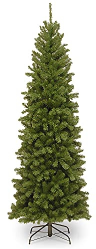 National Tree Company 6.5 ft Unlit North Valley Spruce Slim Artificial Christmas Tree, 832 Tips, Includes Stand, Green
