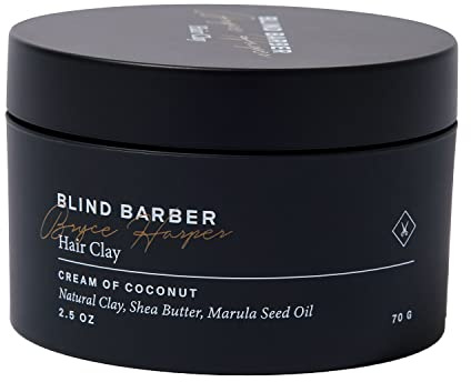 Blind Barber Bryce Harper Hair Clay - Matte Clay Pomade for Men - Medium to Strong Hold - Infused with Kaolin, Shea Butter & Marula Seed Oil - Coconut Scent (2.5 Oz)
