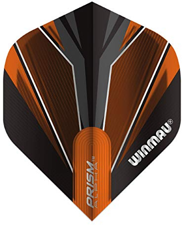 WINMAU Prism Alpha Black & Orange Extra Dicke Dart Flights - 1 Sätze pro Packung (3 Flights insgesamt)