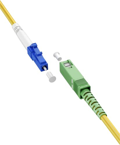 Goobay 59654 Glasfaserkabel (FTTH) / Singlemode (OS2) Simplex/SC APC (8°) Stecker auf LC-UPC (8°) Stecker/Lichtwellenkabel / 20 Meter