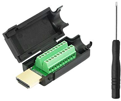 YAODHAOD Adaptateur HDMI Borne de Signaux, Connecteur de Carte de Dérivation de Capot en Plastique/Métal, Adaptateur de Bornier à Vis HDMI