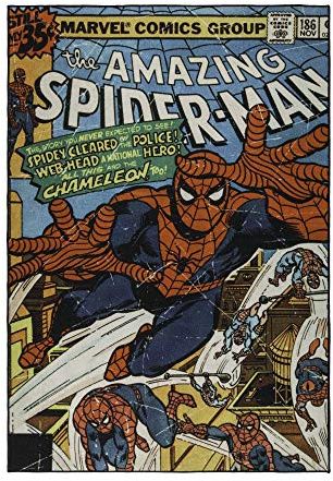 Gertmenian Marvel Spiderman Indoor Area Rug - 4x6 Large, Non-Slip, Ideal for Children in Bedroom, Game Room, Classroom, Nursery or Play Area - Retro Comic Superhero, Multi, 47327