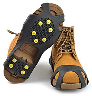 HXYIYG Steigeisen Gummi 10 Bolzen Anti-Skid rutschfeste Eisgreifer Bergsteigen Klettern Größe 31~48 Winterstiefel Spike Einfacher Greifer Steigeisen FüR Bergschuhe (Shoe Size : S 31 36)