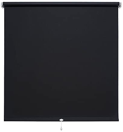 Verdunkelungsrollo Springrollo Schnapprollo Rollo Schwarz Breite 60-200 cm Länge 175 cm Blickdicht Blickschutz (80 x 175 cm)