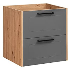 COMAD Waschbeckenschrank, 60 cm, graues Holz, Hängeschrank, inklusive Waschbecken, Grau (ohne Waschbecken)