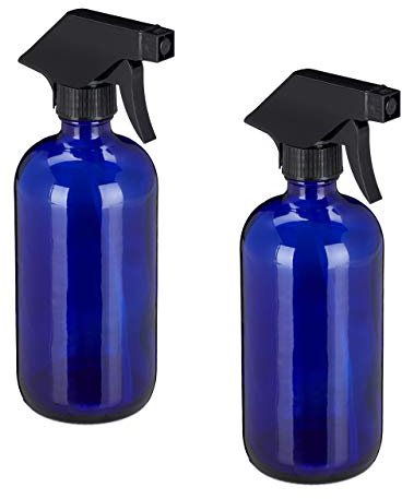 Relaxdays Pulvérisateur en Verre, Lot de 8, 500 ML, Rechargeable, Vaporisateur Vide, brumisateur, Spray, Flacon, Bleu