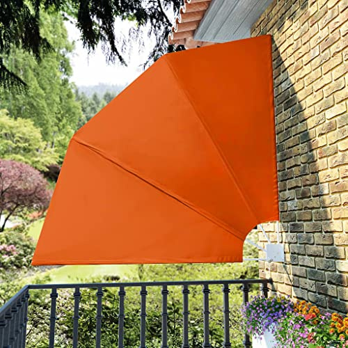 INLIFE Faltbarer Balkonfächer Terracotta-Rot 210×210 cm