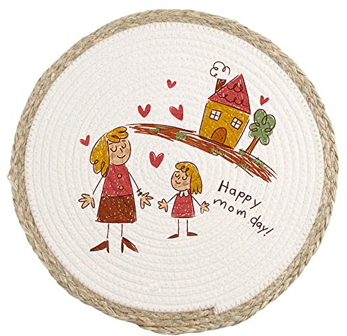 Buona Festa della Mamma - Happy Mom Day Tovaglietta Alimentare in Vimini Personalizzata Idea Regalo Festa della Mamma 2023 Compleanno Natale Pasqua Sottopiatto Colazione Pranzo Cena Casa Ufficio