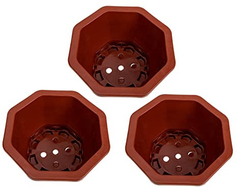 Cabilock 3 Piezas Maceta para Suculentas De Plástico De Macetas Sencillas para Guardar Flores Jardinería De Color Rojo para Plantas El Balcón